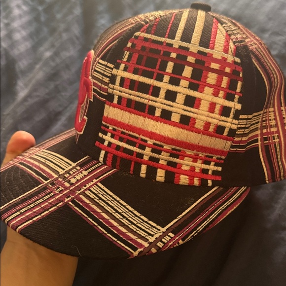 DC Black Snapback Pink, White Plaid Embroidery - Picture 4 of 8